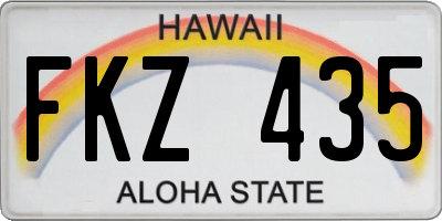 HI license plate FKZ435