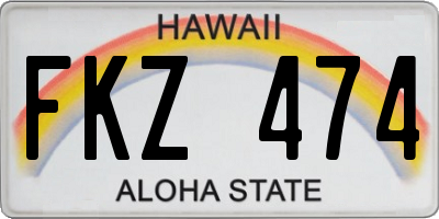 HI license plate FKZ474