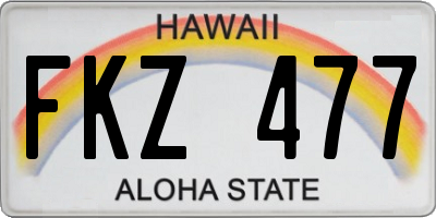 HI license plate FKZ477