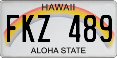 HI license plate FKZ489
