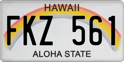 HI license plate FKZ561