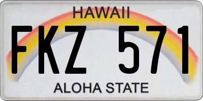 HI license plate FKZ571