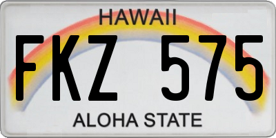 HI license plate FKZ575