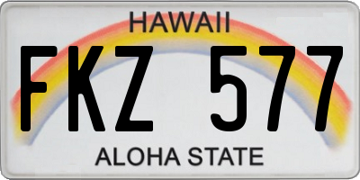 HI license plate FKZ577