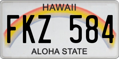 HI license plate FKZ584