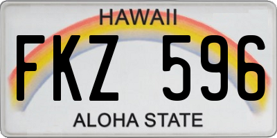 HI license plate FKZ596