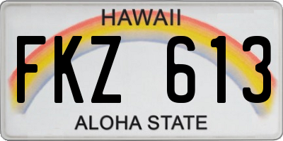 HI license plate FKZ613