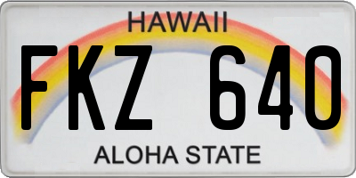 HI license plate FKZ640