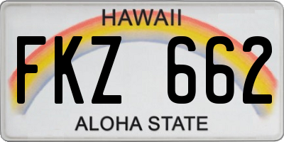 HI license plate FKZ662