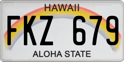 HI license plate FKZ679