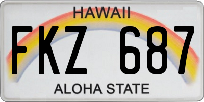 HI license plate FKZ687