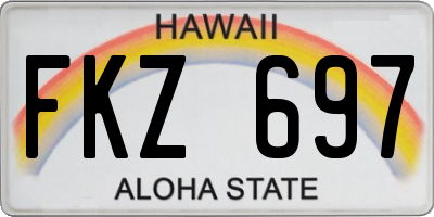 HI license plate FKZ697