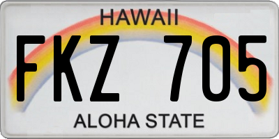 HI license plate FKZ705
