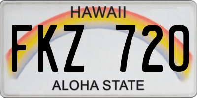 HI license plate FKZ720