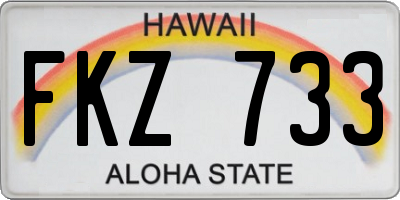 HI license plate FKZ733