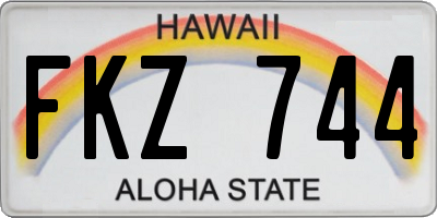 HI license plate FKZ744