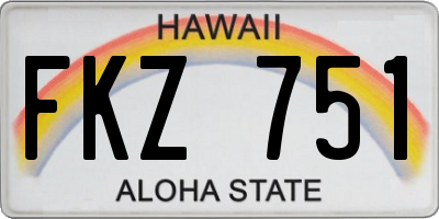 HI license plate FKZ751