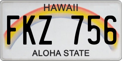 HI license plate FKZ756