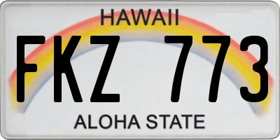 HI license plate FKZ773