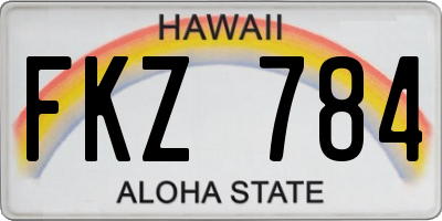 HI license plate FKZ784