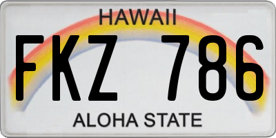 HI license plate FKZ786