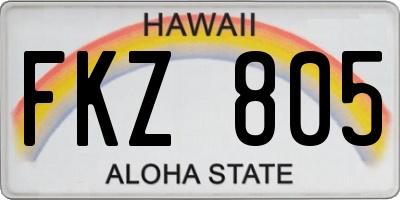 HI license plate FKZ805