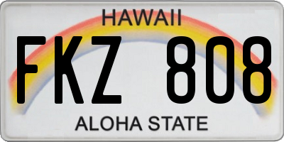 HI license plate FKZ808