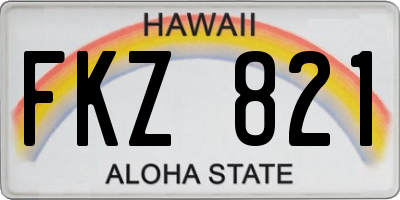 HI license plate FKZ821