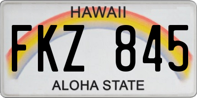 HI license plate FKZ845