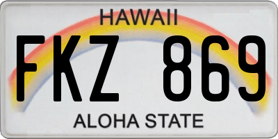 HI license plate FKZ869