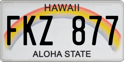 HI license plate FKZ877