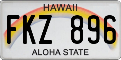 HI license plate FKZ896