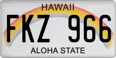 HI license plate FKZ966