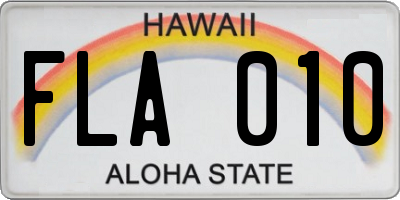 HI license plate FLA010