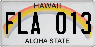 HI license plate FLA013