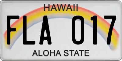 HI license plate FLA017