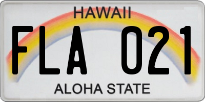 HI license plate FLA021