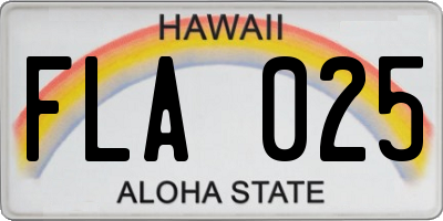 HI license plate FLA025