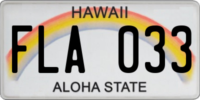 HI license plate FLA033