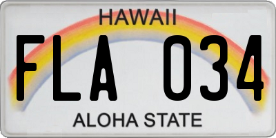 HI license plate FLA034