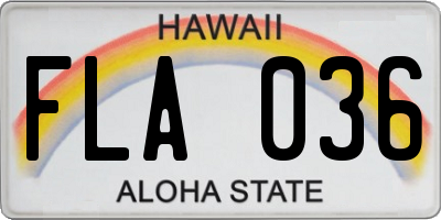 HI license plate FLA036