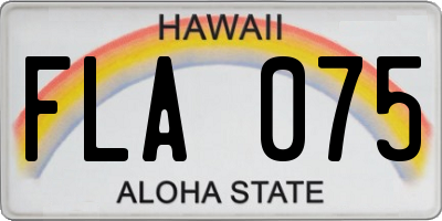 HI license plate FLA075