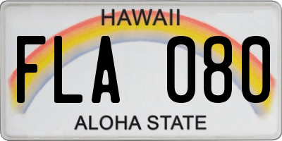 HI license plate FLA080