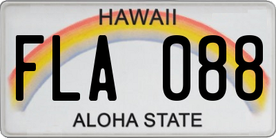 HI license plate FLA088