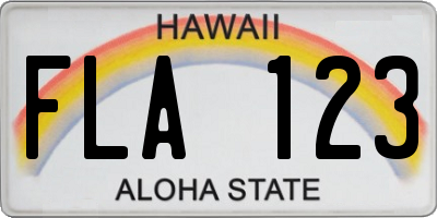 HI license plate FLA123