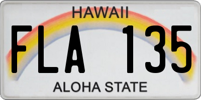 HI license plate FLA135