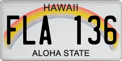 HI license plate FLA136