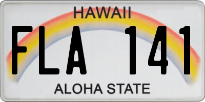HI license plate FLA141