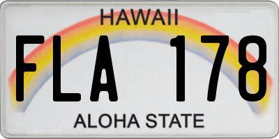 HI license plate FLA178