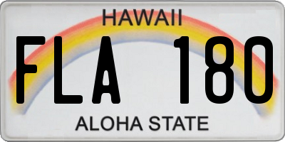 HI license plate FLA180